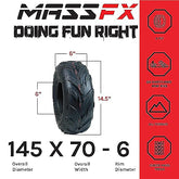 New 145/70 MASSFX Tires Go-Kart,mini bike, ATV, Lawn Tires 145x70-6 145x70x6